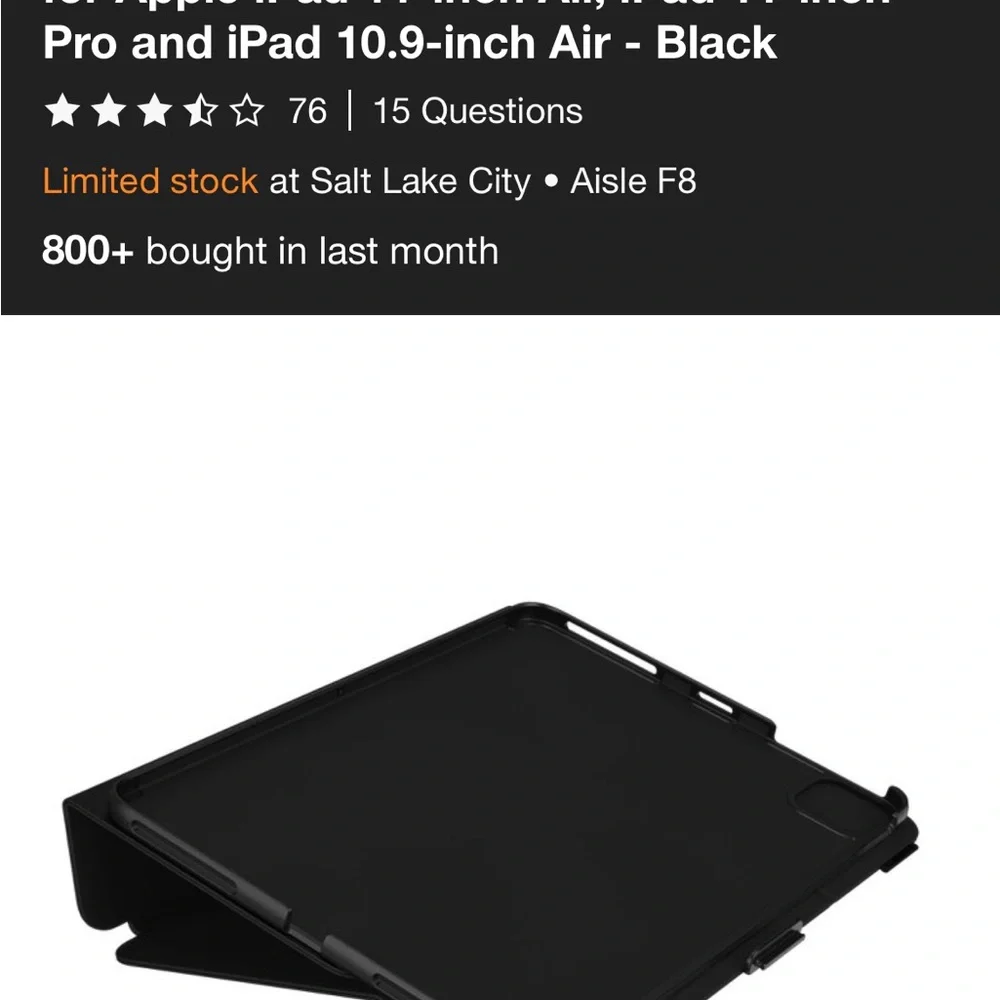 Speck Black Tablet Cover for iPad Pro and Air